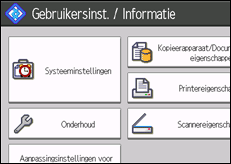 Schermafbeelding bedieningspaneel