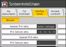 Schermafbeelding bedieningspaneel