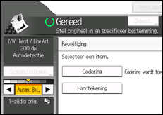 Schermafbeelding bedieningspaneel