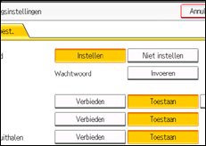 Schermafbeelding bedieningspaneel