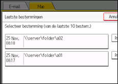 Schermafbeelding bedieningspaneel
