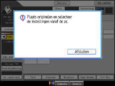 Schermafbeelding bedieningspaneel