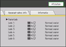 Schermafbeelding bedieningspaneel