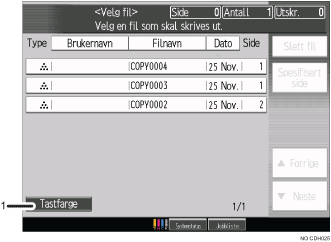 Skjermbildeillustrasjon av brukerpanelet med nummererte bildetekster