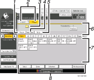 Skjermbildeillustrasjon av brukerpanelet med nummererte bildetekster