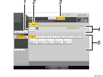 Skjermbildeillustrasjon av brukerpanelet med nummererte bildetekster