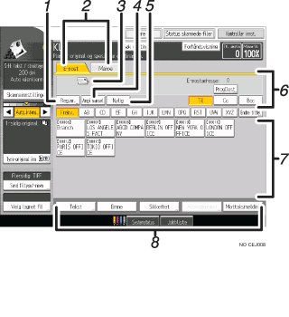 Skjermbildeillustrasjon av brukerpanelet med nummererte bildetekster