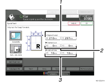 Skjermbildeillustrasjon av brukerpanelet med nummererte bildetekster