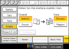 Ilustracja ekranu panela operacyjnego