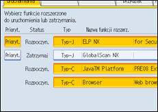 ilustracja ekranu panela operacyjnego