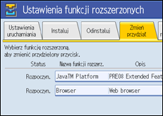ilustracja ekranu panela operacyjnego