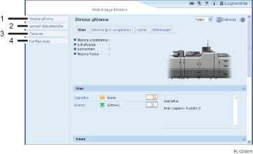 Ilustracja ekranu przeglądarki internetowej — ilustracja z numerowanymi odnośnikami