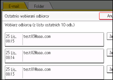 Ilustracja ekranu panela operacyjnego