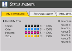 Ilustracja ekranu panela operacyjnego
