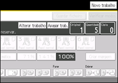 Ilustração do ecrã do painel de operação