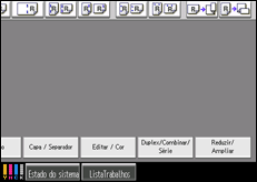 Ilustração do ecrã do painel de operação