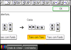 Ilustração do ecrã do painel de operação