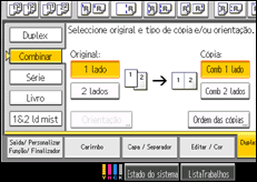 Ilustração do ecrã do painel de operação