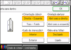 Ilustração do ecrã do painel de operação