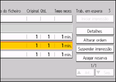 Ilustração do ecrã do painel de operação
