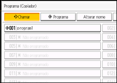 Ilustração do ecrã do painel de operação