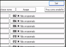 Ilustração do ecrã do painel de operação