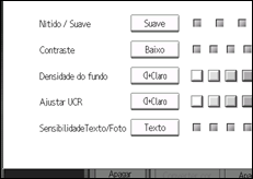 Ilustração do ecrã do painel de operação