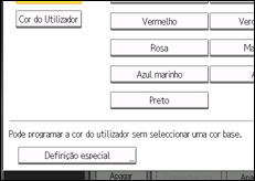 Ilustração do ecrã do painel de operação