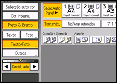 Ilustração do ecrã do painel de operação