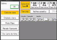 Ilustração do ecrã do painel de operação