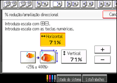 Ilustração do ecrã do painel de operação