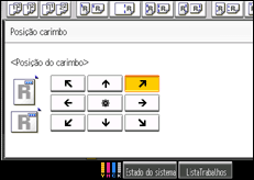 Ilustração do ecrã do painel de operação