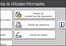 Ilustração do ecrã do painel de operação