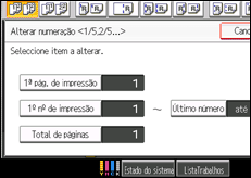 Ilustra&ccedil;&atilde;o do ecr&atilde; do painel de opera&ccedil;&atilde;o