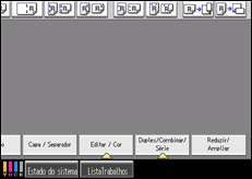 Ilustração do ecrã do painel de operação