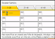 Ilustração do ecrã do painel de operação