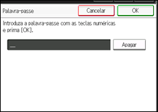 Ilustração do ecrã do painel de operação