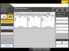 Ilustração do ecrã do painel de operação
