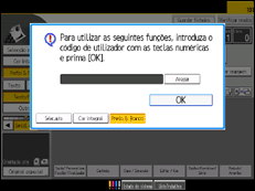 Ilustração do ecrã do painel de operação