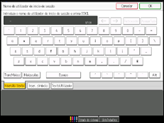 Ilustração do ecrã do painel de operação