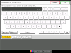 Ilustração do ecrã do painel de operação