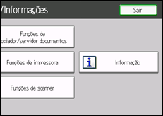 Ilustração do ecrã do painel de operação