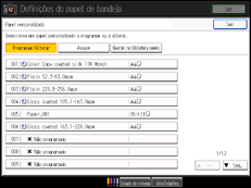 Ilustração do ecrã do painel de operação