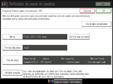 Ilustração do ecrã do painel de operação