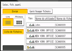 Ilustração do ecrã do painel de operação