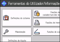Ilustração do ecrã do painel de operação