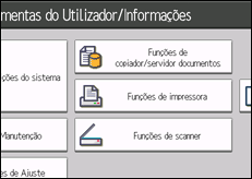 Ilustração do ecrã do painel de operação