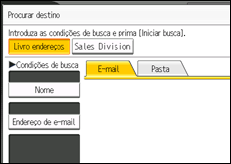 Ilustração do ecrã do painel de operação