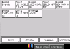 Ilustração do ecrã do painel de operação