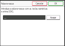 Ilustração do ecrã do painel de operação